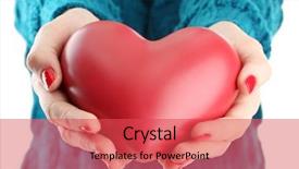  Presentation with hands heart - Theme consisting of red heart in woman hands background and a red colored foreground