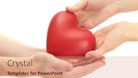  Presentation with heart hands - Theme with red-heart-in-woman and a coral colored foreground