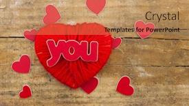  Presentation with yarn - PPT theme enhanced with red-heart-made-of-yarn background and a coral colored foreground