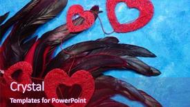  Presentation with human heart blue and red - PPT layouts featuring red heart on blue background background and a wine colored foreground