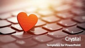  Presentation with dating - Beautiful PPT layouts featuring red heart on keyboard internet backdrop and a tawny brown colored foreground