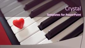  Presentation with piano keyboard - Cool new slide deck with red-heart-on-piano-keyboard backdrop and a wine colored foreground