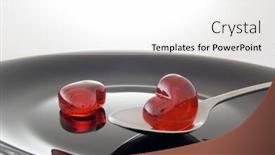  Presentation with human heart blue and red - Cool new slides with red-heart-on-plate backdrop and a white colored foreground