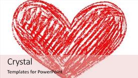  Presentation with watercolor red - Slide set consisting of red heart painted in watercolor background and a coral colored foreground