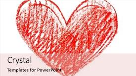  Presentation with watercolor red - Beautiful slide deck featuring red heart painted in watercolor backdrop and a coral colored foreground