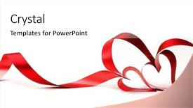  Presentation with red bow - Audience pleasing presentation theme consisting of mariage - red heart ribbon bow isolated backdrop and a white colored foreground