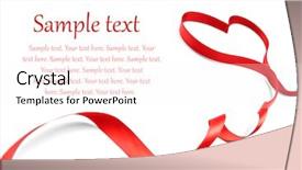  Presentation with red bow - PPT theme with red heart ribbon bow isolated background and a pink colored foreground