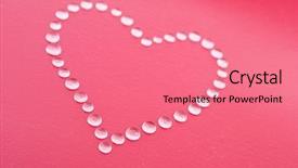  Presentation with water droplets - Amazing slide set having red heart shape made of water droplets backdrop and a coral colored foreground