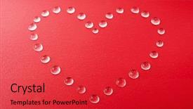  Presentation with water droplets - Slide deck featuring red heart shape made of water droplets background and a red colored foreground