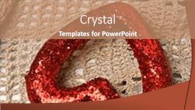  Presentation with textile wool - Presentation enhanced with red-heart-shape-on-wool background and a coral colored foreground