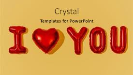  Presentation with heart love - Presentation design having red-heart-shaped-balloon background and a yellow colored foreground