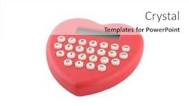  Presentation with calculator - PPT theme featuring red-heart-shaped-calculator-isolated background and a white colored foreground