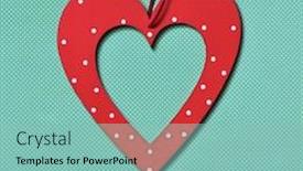  Presentation with christmas red - Presentation theme featuring red-heart-shaped-christmas-ornament background and a mint green colored foreground