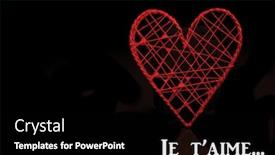  Presentation with heart love - PPT theme enhanced with red-heart-shaped-ornamental-box background and a black colored foreground