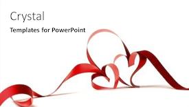  Presentation with valentines - Colorful PPT theme enhanced with red-heart-shaped-ribbon-isolated backdrop and a white colored foreground
