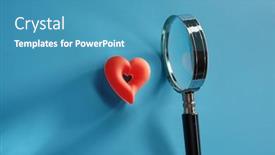  Presentation with magnifying glass - Slide deck consisting of red-heart-shaped-with-magnifying background and a teal colored foreground