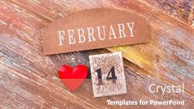  Presentation with romance - Colorful slide set enhanced with red-heart-with-a-calendar backdrop and a coral colored foreground