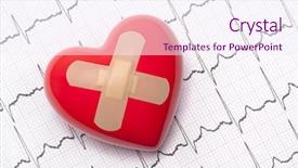  Presentation with broken heart - Beautiful theme featuring red heart with adhesive plaster backdrop and a sky blue colored foreground