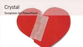  Presentation with plaster - Presentation having red heart with adhesive plaster background and a lemonade colored foreground