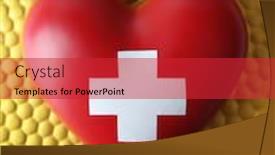  Presentation with cross - Audience pleasing presentation theme consisting of red heart with cross sign on bright background backdrop and a red colored foreground