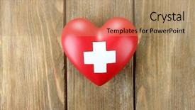  Presentation with medical cross - Theme consisting of red heart with cross sign background and a coral colored foreground