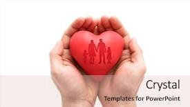  Presentation with anatomy depiction of a human red heart and ecg - PPT layouts having red heart with imprinted family background and a lemonade colored foreground