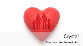  Presentation with hall fame of red stamp - Amazing slide deck having red heart with imprinted family backdrop and a white colored foreground