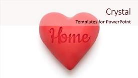  Presentation with home is where the heart is - Audience pleasing presentation design consisting of red heart with imprinted home backdrop and a lemonade colored foreground
