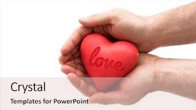  Presentation with work heart - Slides enhanced with red heart with imprinted love background and a  colored foreground
