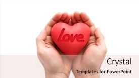  Presentation with heart love - Beautiful slide deck featuring red heart with imprinted love backdrop and a lemonade colored foreground