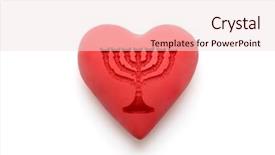  Presentation with path - PPT layouts enhanced with red heart with imprinted menorah background and a lemonade colored foreground