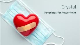  Presentation with red medical - Slide deck enhanced with red-heart-with-medical-plasters background and a sky blue colored foreground