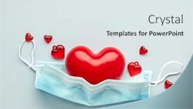  Presentation with self defense - Colorful slide deck enhanced with red-heart-with-medical-protection backdrop and a sky blue colored foreground