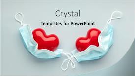  Presentation with self defense - PPT layouts enhanced with red-heart-with-medical-protection background and a sky blue colored foreground