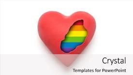  Presentation with rainbow - Slides featuring red heart with rainbow colors background and a white colored foreground
