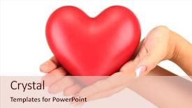  Presentation with heart in hands - Amazing theme having red heart in woman's backdrop and a lemonade colored foreground