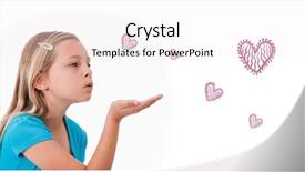  Presentation with kiss - Audience pleasing presentation theme consisting of red hearts against a child blowing a kiss air backdrop and a white colored foreground
