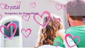  Presentation with married couple hearts - Theme featuring red hearts against couple standing background and a lemonade colored foreground