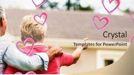  Presentation with married couple hearts - Audience pleasing slides consisting of red hearts against senior couple backdrop and a lemonade colored foreground