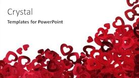  Presentation with confetti - Colorful presentation theme enhanced with red hearts confetti on white background backdrop and a white colored foreground