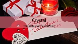  Presentation with valentine - Presentation theme enhanced with decorative wooden red heart background and a coral colored foreground