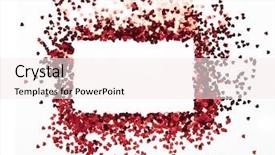  Presentation with love frame - Presentation design consisting of red hearts glitter frame background and a sky blue colored foreground