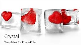  Presentation with hearts - Slide set consisting of red-hearts-in-ice-cubes background and a white colored foreground