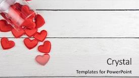  Presentation with valentines day - Slide set consisting of red hearts on a white background and a light gray colored foreground