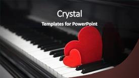  Presentation with hearts - Slide deck consisting of red hearts on piano keys background and a dark gray colored foreground