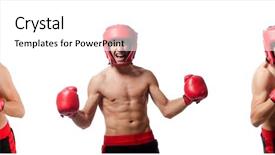  Presentation with boxer - PPT layouts enhanced with red helmet and gloves background and a  colored foreground