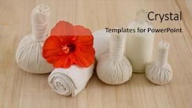  Presentation with hibiscus - Slides having red hibiscus with herbal ball background and a  colored foreground