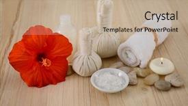  Presentation with hibiscus - Amazing PPT theme having red hibiscus with herbal ball backdrop and a  colored foreground