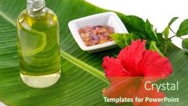  Presentation with hibiscus - Beautiful presentation featuring red hibiscus with oil backdrop and a tawny brown colored foreground