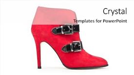  Presentation with fashion shoes - Audience pleasing PPT layouts consisting of red high heels - female shoes in fashion concept backdrop and a  colored foreground